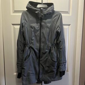 Lululemon Apres Run Anorak Black Heathered Deep Coal Herringbone Jacket